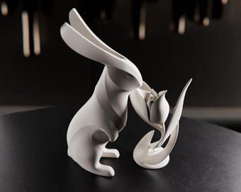 3D Modern Bunny Sculpture - Multiple sizes!