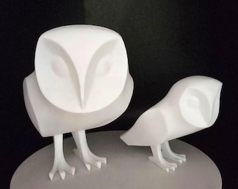 Modern 3D Printed Barn Owl Sculpture