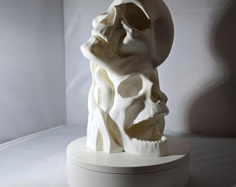 3D Printed Stacked Skulls - Dice Tower or table top decor!