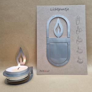 1 lichtpuntje/brightspot- cartolina con portacandele, portacandele fai da te, regalo di Natale,