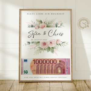boda de regalo de dinero digital | Tu primer millón | Regalo de bricolaje para los novios | Dinero del regalo de boda | Regalo de dinero personalizado