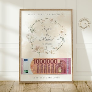 digital money gift wedding | your first million | DIY gift for the bride and groom | wedding gift money | personalized money gift
