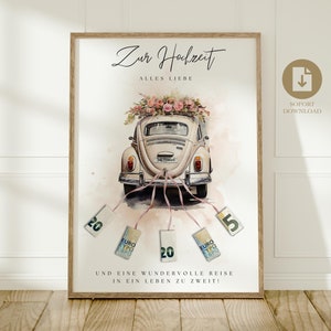 digital money gift wedding | wedding poster | DIY gift for the bride and groom | wedding gift money | digital instant download A4