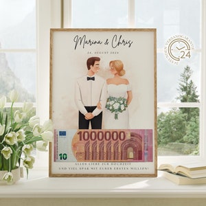 Digital wedding cash gift | Your first million | DIY gift for the bride and groom | Wedding cash gift | Personalized cash gift