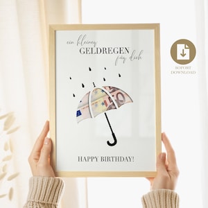 Geldgeschenk Geburtstag | kreatives Geschenk Geburtstag | Happy Birthday | 18. Geburtstag | DIY Geldgeschenk basteln | Digitaler Download