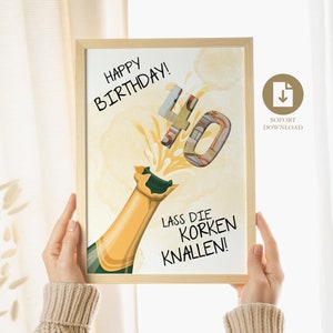 Geldgeschenk Geburtstag | kreatives Geschenk Geburtstag | Happy Birthday | 40. Geburtstag | DIY Geldgeschenk basteln | Digitaler Download