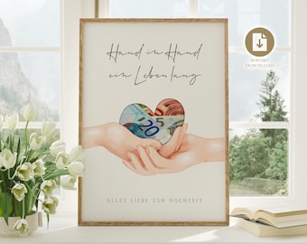 digital money gift wedding | wedding poster | DIY gift for the bride and groom | wedding gift money | last-minute instant download A4