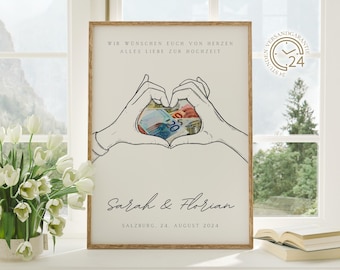 digitaal geld cadeau bruiloft | Trouwposter | DIY-cadeau voor de bruid en bruidegom | Huwelijkscadeaugeld | gepersonaliseerd geldcadeau