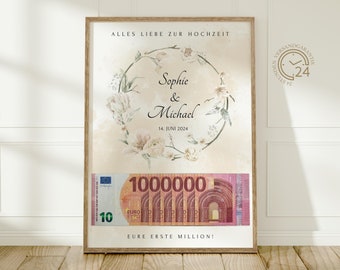 digital money gift wedding | your first million | DIY gift for the bride and groom | wedding gift money | personalized money gift