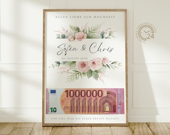 digital money gift wedding | your first million | DIY gift for the bride and groom | wedding gift money | personalized money gift