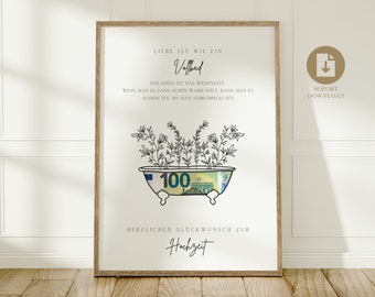 digital money gift wedding | wedding poster | DIY gift for the bride and groom | wedding gift money | last-minute instant download A4