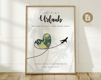 digital money gift wedding | wedding poster | DIY gift for the bride and groom | wedding gift money | last-minute instant download A4