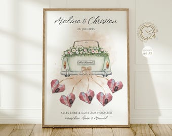 Personalized wedding cash gift | Wedding poster | DIY gift for the bride and groom | Wedding cash gift digital download A4 A3