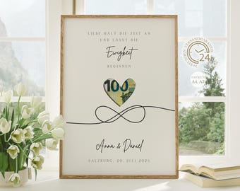 Personalized wedding cash gift | Wedding poster | DIY gift for the bride and groom | Wedding cash gift | Digital download A4