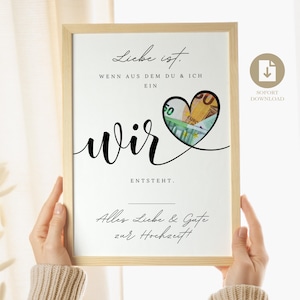 Digital money gift for weddings | Wedding poster | DIY gift for the bride and groom | Money wedding gift | Last-minute instant download A4 image 7