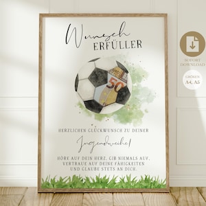 persönliches Geldgeschenk  zur Jugendweihe Fußballfan | DIY kreatives Geschenk für Mädchen, Junge | Digitaler Sofort Download PDF A4 A5