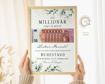 Personalized retirement gift for colleagues | Farewell gift for retirement | Digital download PDF A4 A3