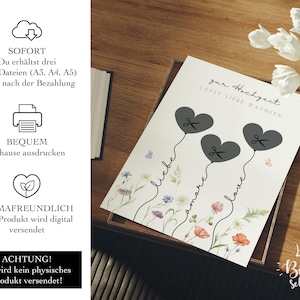 Geldgeschenk Hochzeit | Hochzeitsposter | DIY Geschenk für das Brautpaar | Hochzeitsgeschenk Geld | Last-minute Geschenk  Sofort-Download A3, A4 und A5
Zur Hochzeit lasst Liebe wachsen.