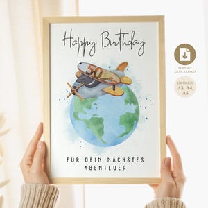 Geldcadeau verjaardag | creatief cadeau | Fijne verjaardag | Geldcadeau voor een verjaardag | DIY Last Minute Direct downloaden | Reis A4 A5