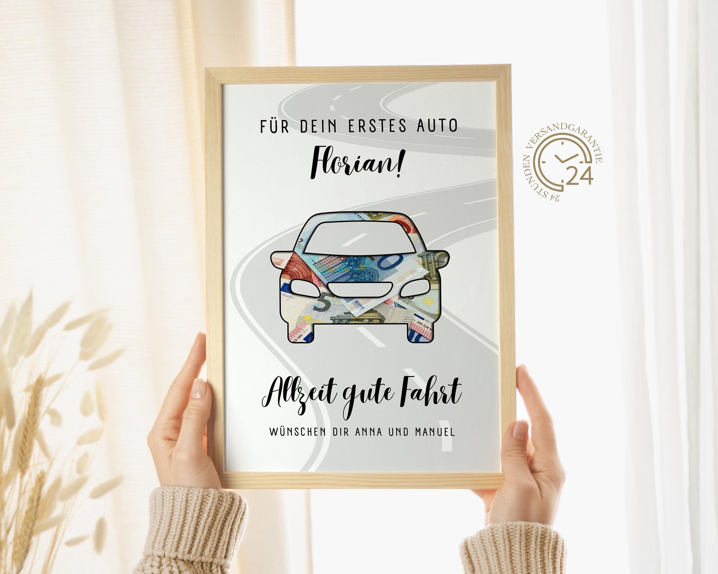 Regalo in denaro digitale per la prima auto | Modello regalo in denaro da stampare | Regalo perfetto per chi supera l'esame di guida | PDF