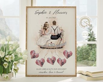 Argent personnalisé pour mariage | Affiche de mariage | Cadeau à faire soi-même pour les mariés | Argent offert pour un mariage | Argent offert (PDF A4/A3)