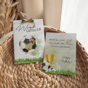 DIY Bastelvorlage zum Ausdrucken | Geschenkkarte Geld Geburtstag | Geldgeschenk zum Selberbasteln Glückwunschkarte Fußballfan Junge Mädchen