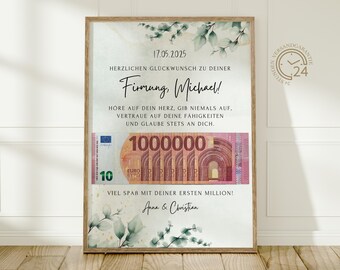 personalized money gift for confirmation | DIY digital download creative gift for girl, boy money congratulations card first million