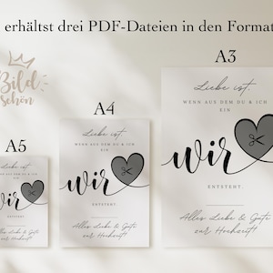 Digital money gift for weddings | Wedding poster | DIY gift for the bride and groom | Money wedding gift | Last-minute instant download A4 image 6