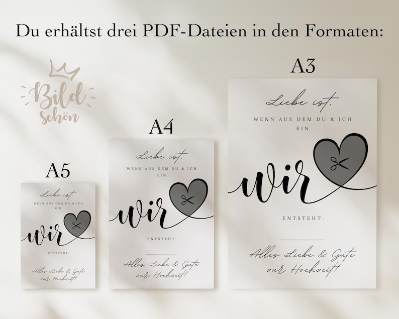 Digital money gift for weddings | Wedding poster | DIY gift for the bride and groom | Money wedding gift | Last-minute instant download A4 image 6