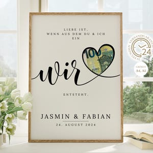 digitales Geldgeschenk Hochzeit | Hochzeitsposter | DIY Geschenk für das Brautpaar | Hochzeitsgeschenk Geld | personalisiertes Geldgeschenk