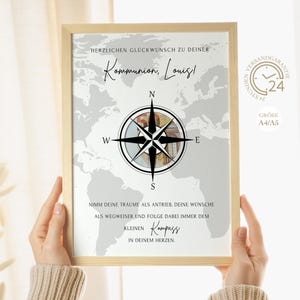 cadeau d'argent personnalisé pour la communion | Cadeau de communion DIY en argent | cadeau créatif pour filles et garçons boussole numérique