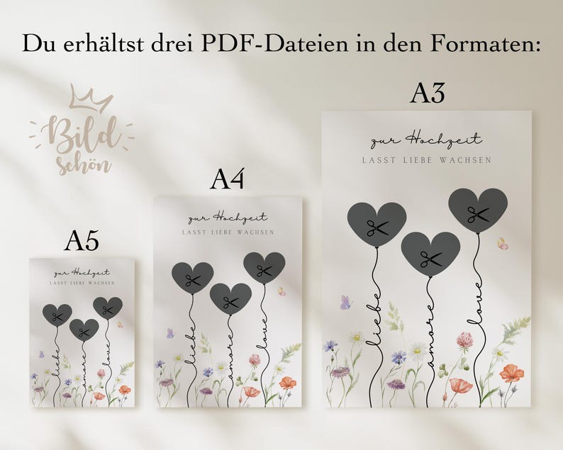 Geldgeschenk Hochzeit | Hochzeitsposter | DIY Geschenk für das Brautpaar | Hochzeitsgeschenk Geld | Last-minute Geschenk  Sofort-Download A3, A4 und A5
Zur Hochzeit lasst Liebe wachsen.