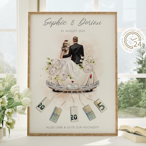 boda de regalo de dinero personalizado | Cartel de boda | Regalo de bricolaje para los novios | Dinero del regalo de boda | Regalo de dinero | PDF A4