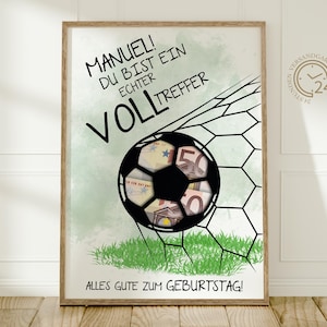 Cumpleaños de regalo de dinero personalizado | regalo creativo | Feliz cumpleaños | Fanático del fútbol de regalo de dinero, niño, niña | Descarga de bricolaje