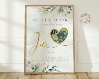 Personalized money gift for a golden wedding anniversary | DIY gift for 50 years of marriage | Gift idea money | Digital gift for self-printing | A4
