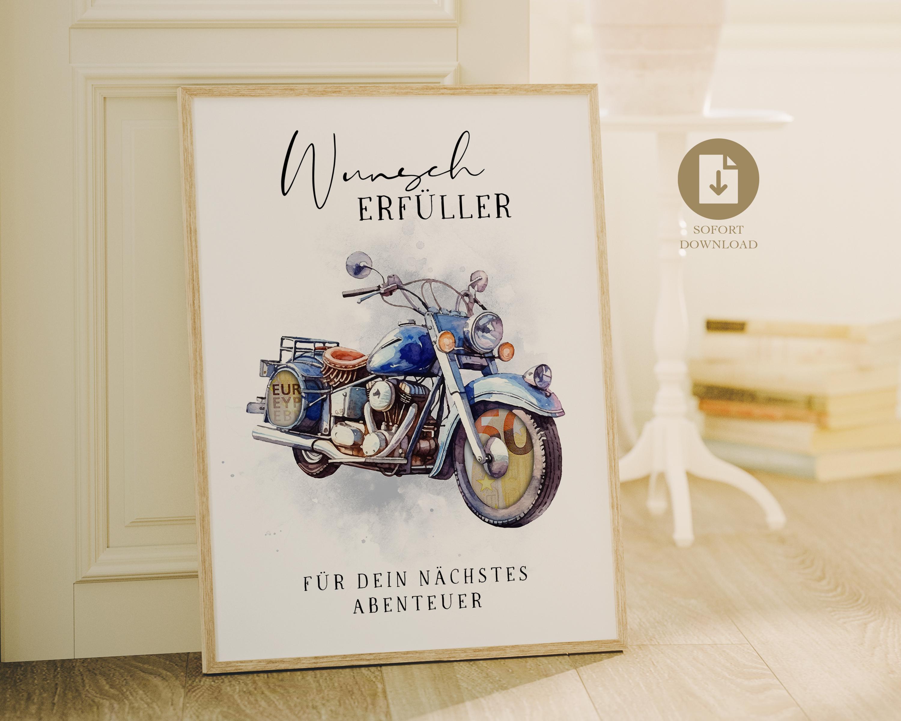 Soporte De Madera Con Forma De Moto Para Billetes Y Notas – Regalo Creativo Para Amantes De Las Motos, Libro De Visitas Y Decoración