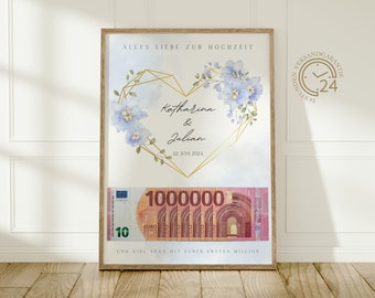 digital money gift wedding | your first million | DIY gift for the bride and groom | wedding gift money | personalized money gift