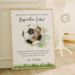 personalisiertes Geldgeschenk zur Konfirmation Fußballfan | DIY sofort Download | kreatives last Minute Geschenk für Mädchen, Jungen | Geld Glückwunschkarte Fußball | Konfirmationsgeschenk PDF A4 
Herzlichen Glückwunsch zu deiner Konfirmation
