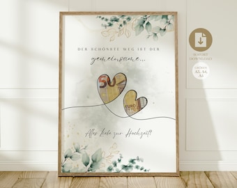 Digital money gift for a wedding | Wedding poster | DIY gift for the bride and groom | Money wedding gift | Last-minute instant download