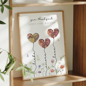 Geldgeschenk Hochzeit | Hochzeitsposter | DIY Geschenk für das Brautpaar | Hochzeitsgeschenk Geld | Last-minute Geschenk  Sofort-Download A3, A4 und A5
Zur Hochzeit lasst Liebe wachsen.