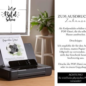personalisiertes Geldgeschenk zur Konfirmation Fußballfan | DIY sofort Download | kreatives last Minute Geschenk für Mädchen, Jungen | Geld Glückwunschkarte Fußball | Konfirmationsgeschenk PDF A4 
Herzlichen Glückwunsch zu deiner Konfirmation
