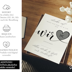Digital money gift for weddings | Wedding poster | DIY gift for the bride and groom | Money wedding gift | Last-minute instant download A4 image 2