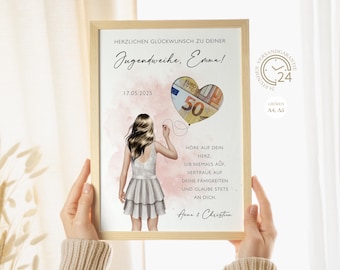 Regalo en efectivo personalizado para consagración de jóvenes | Regalo de consagración juvenil DIY en dinero | regalo creativo para niñas, hija | PDF Digital A4