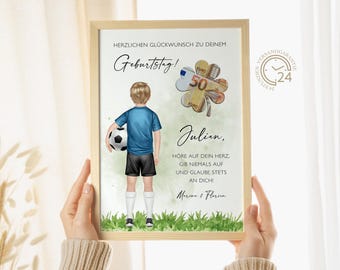 Personalized money gift for a football birthday | Creative gift money poster football fan boy, son | DIY digital download PDF A4