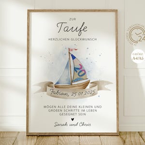 regalo in denaro personalizzato per il battesimo | Regalo creativo fai-da-te per ragazze e ragazzi | regalo originale barca a vela in denaro | A4 digitale