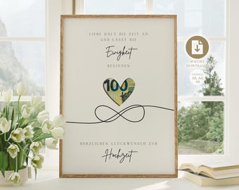 digital money gift wedding | wedding poster | DIY gift for the bride and groom | wedding gift money | last-minute instant download A4