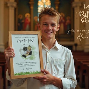 personalisiertes Geldgeschenk zur Konfirmation Fußballfan | DIY sofort Download | kreatives last Minute Geschenk für Mädchen, Jungen | Geld Glückwunschkarte Fußball | Konfirmationsgeschenk PDF A4 
Herzlichen Glückwunsch zu deiner Konfirmation