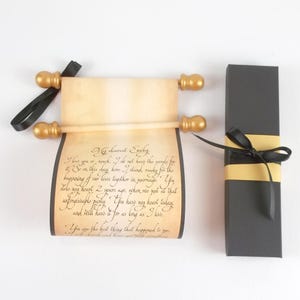 Rush customized scroll with gift box, 5x12" paper, personalized with your own words