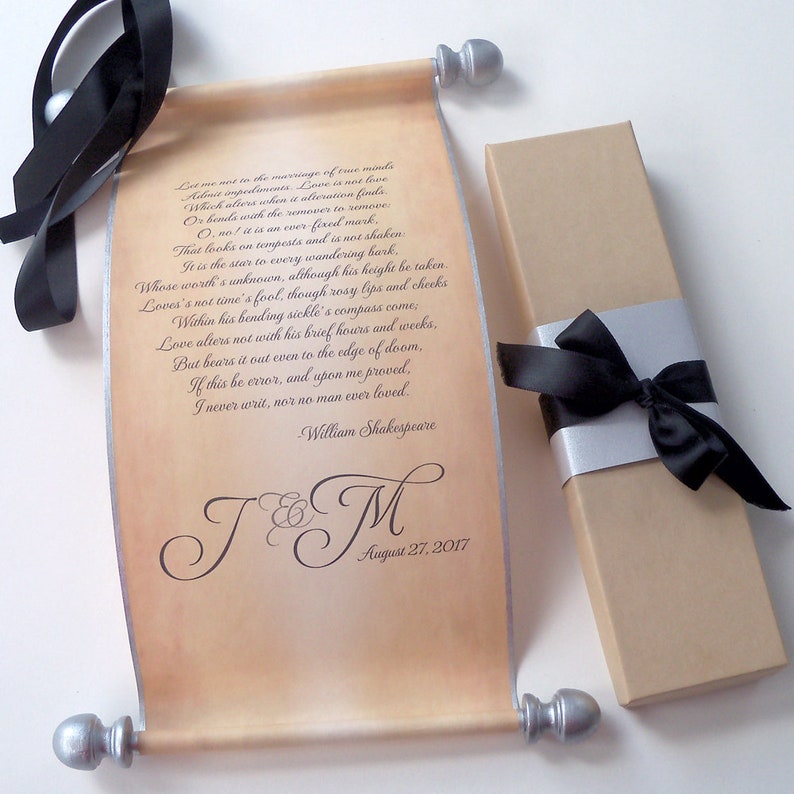 Les Vœux De Mariage Defilent Sur Le Papier De Parchemin Age Etsy