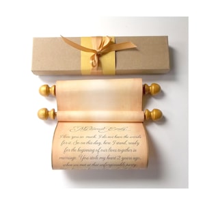 Rush customized scroll with gift box, 5x12&quot; paper, personalized with your own words